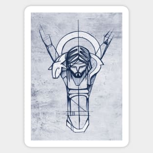 Jesus Christ Good Shepherd at the Crucifixion Sticker